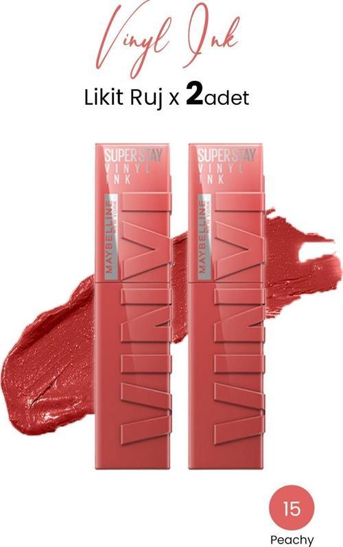 Super Stay Vinyl Ink Likit Ruj 15 Peachy x 2 adet