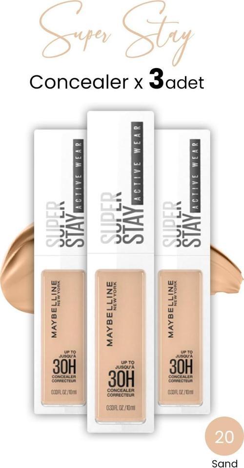 Superstay Active Wear Concealer 20 Sand x 3 adet