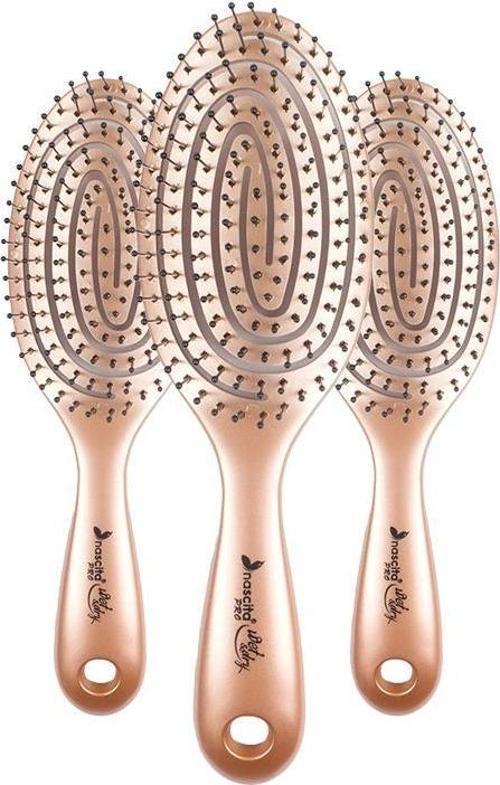 Üç Boyutlu Oval Saç Fırçası Kahverengi x 3