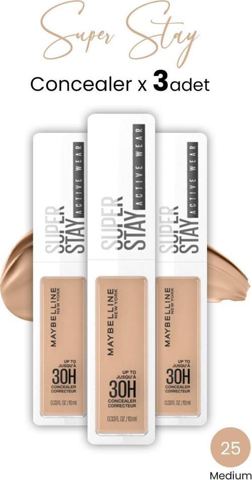 Superstay Active Wear Concealer 25 Medium x 3 adet