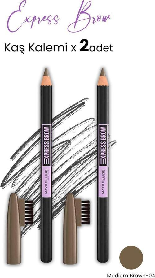 Maybelline Express Brow Kaş Kalemi - 04 Medium Brown x 2 Adet