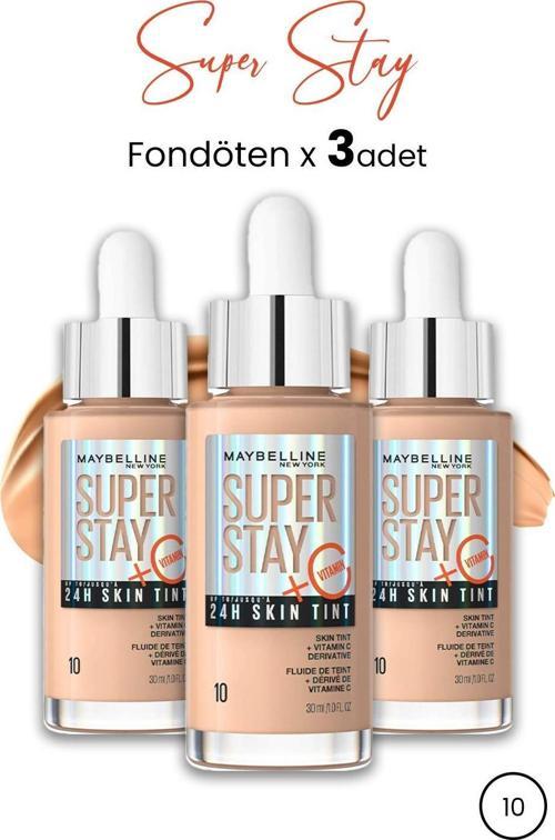 Maybelline Super Stay 24H Skin Tint Fondöten 10 30 ml x 3 Adet