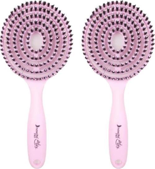 Üç Boyutlu Saç Fırçası Pudra Pembe x 2