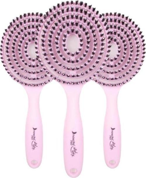 Üç Boyutlu Saç Fırçası Pudra Pembe x 3