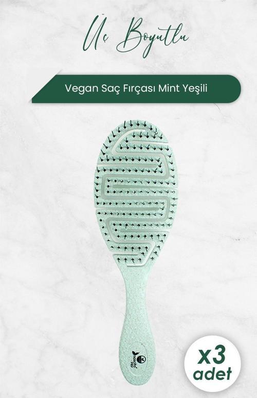 Üç Boyutlu Saç Fırçası Vegan Mint Yeşili 5846 x 3 Adet
