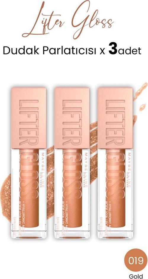 Lifter Gloss Dudak Parlatıcısı 019 Gold x 3 adet