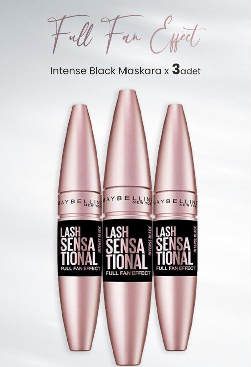 Maskara Full Fan Effect Intense Black x 3 Adet