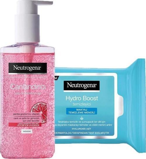 Yüz Yıkama Jeli Pembe Greyfurt 200 ml ve Hydro Boost Makyaj Temizleme Mendili 25' li