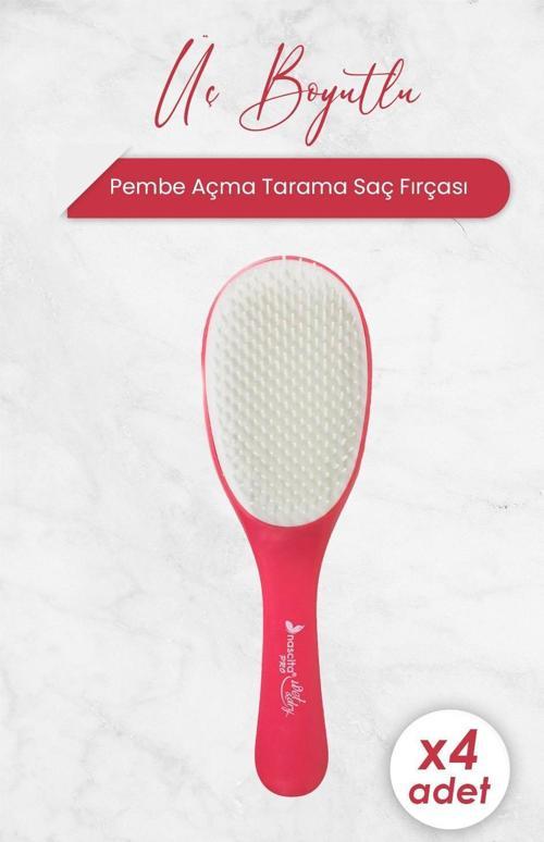 Üç Boyutlu Açma Tarama Saç Fırçası Pembe 4190 x 4 Adet