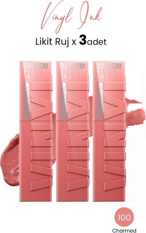Super Stay Vinyl Ink Likit Ruj 100 Charmed x 3 adet