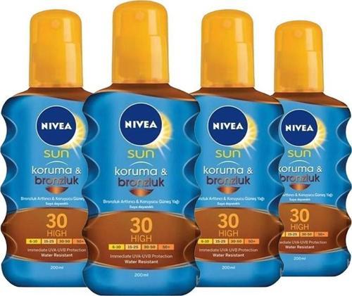 Sun Koruma Ve Bronzluk Güneş Yağı Gkf 30 200 Ml x 4