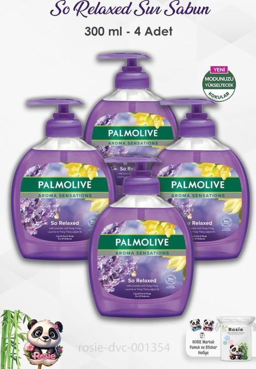 4'lü Set Palmolive Aroma Sensations So Relaxed Sıvı Sabun 300 ml ve ROSIE 
