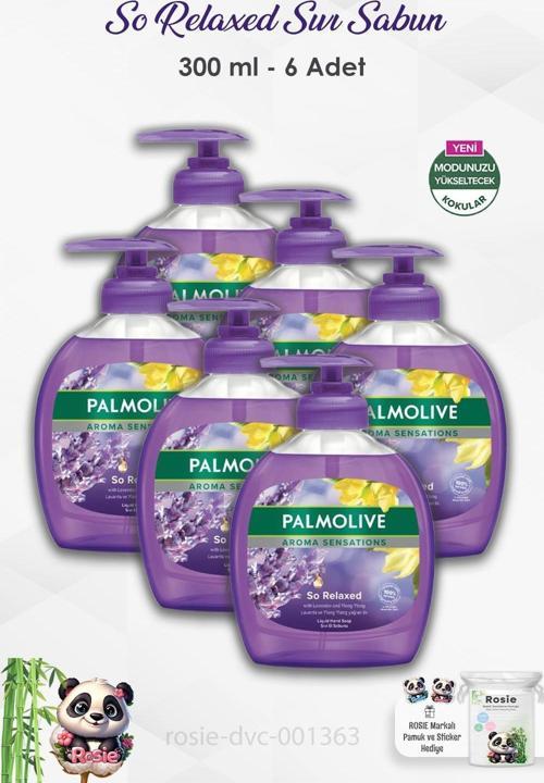 6'lı Set Palmolive Aroma Sensations So Relaxed Sıvı Sabun 300 ml ve ROSIE 