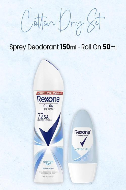 Cotton Dry  Kadın Sprey Deodorant 150 ml ve Antiperspirant Roll On 50 ml