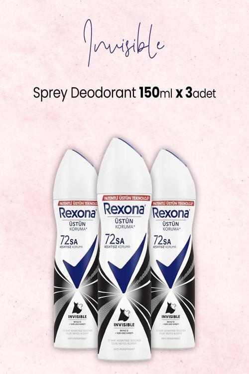 Kadın Sprey Deodorant Invisible 150 ml x 3 Adet