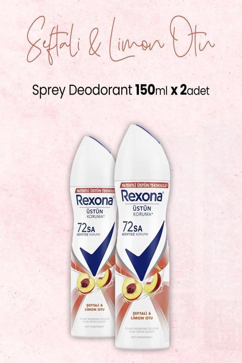 Kadın Sprey Deodorant Şeftali ve Limon Otu 150 ml x 2 Adet