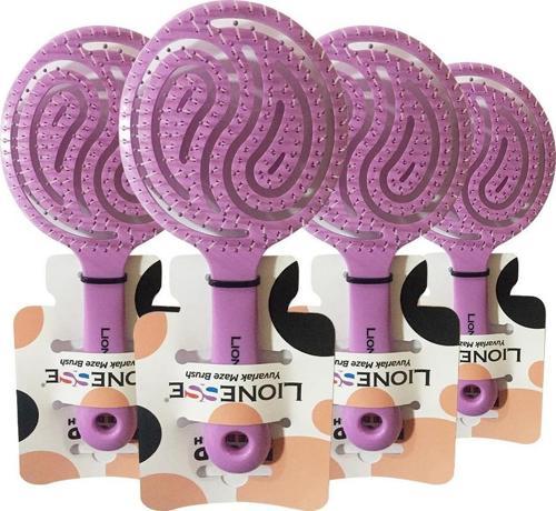 Lionesse Saç Fırçası Yuvarlak Mor x 4