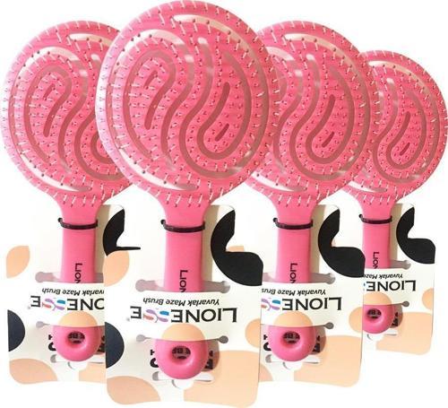 Lionesse Saç Fırçası Yuvarlak Pembe x 4
