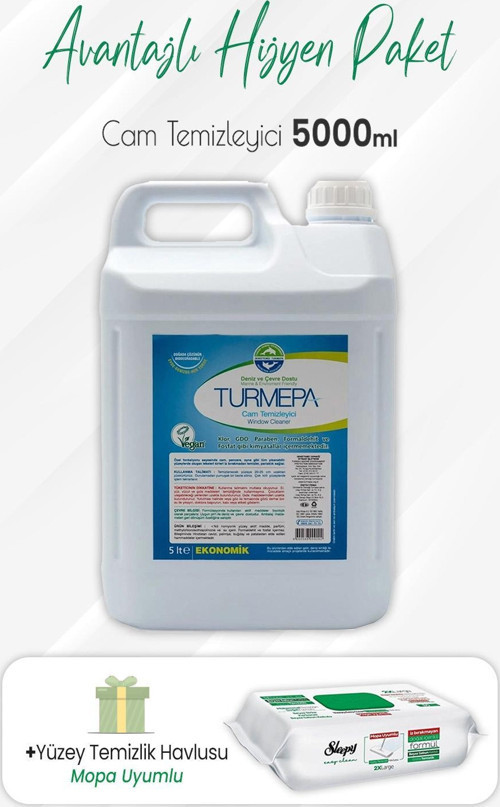 Cam Temizleyici 5 lt ve Mopa Uyumlu Yüzey Temizlik 80'li