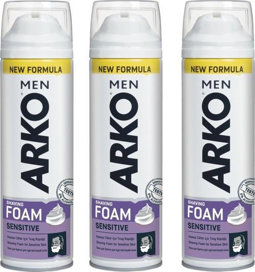 Men Sensitive Hassas Cilt Tıraş Köpüğü 200 ml 3 ADET