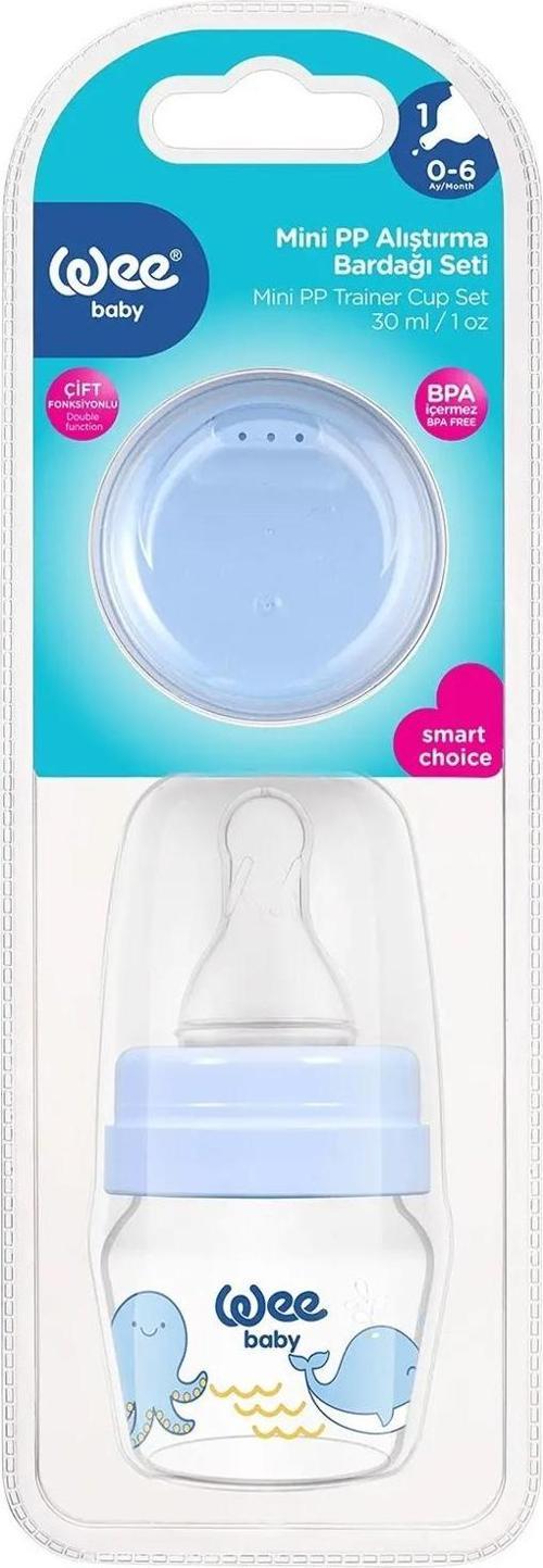 Mini PP Alıştırma Bardağı Seti 30 ml Mavi