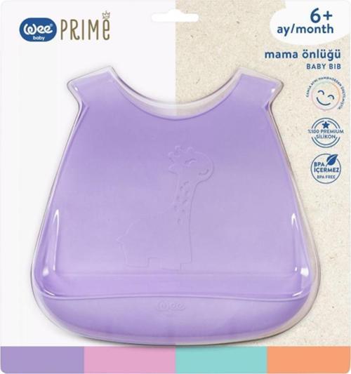Prime Silikon Mama Önlüğü 6+ Ay Lila