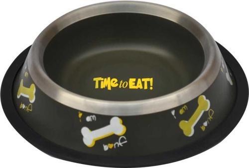 Kaymaz Tabanlı Kedi ve Köpek Kemik Desenli Mama Su Kabı 64 Oz