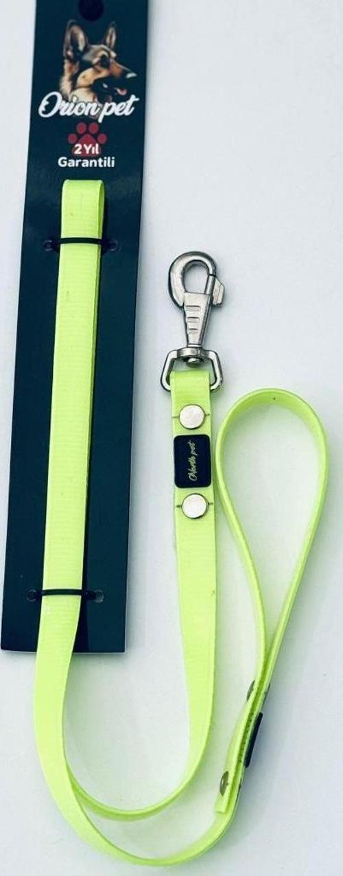 Silikon Kaplı Köpek Gezdirme Kayışı Neon Sarı 2X127 Cm