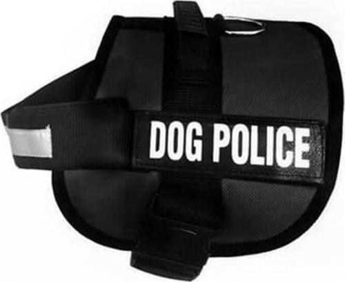 Siyah Dog Police Göğüs Tasması Large