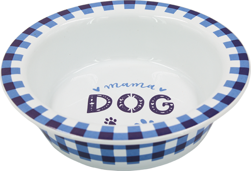 Renkli Seramik Köpek Mama ve Su Kabı Mavi Beyaz 520 ml