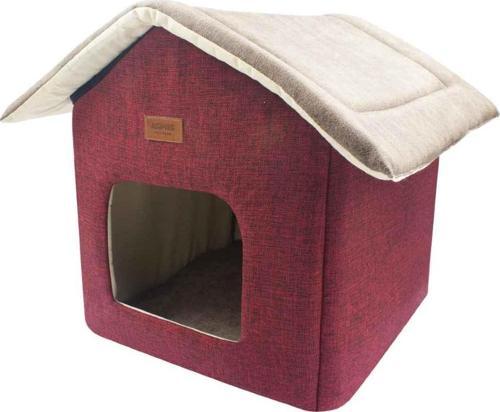 Shack House Kedi Köpek Yuvalı Yatak Kırmızı 35x35x40 Cm
