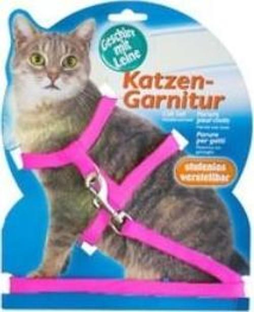 Katzen Kedi Göğüs Tasması Düz Pembe
