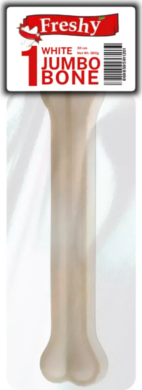 Jumbo Chew Bone White Orta ve Büyük Irk Köpek Sütlü Çiğneme Ödül Kemiği 30 Cm 360 Gr