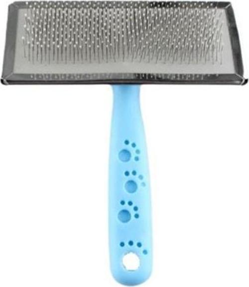 Slikon Top Başlıklı Kedi ve Köpek Fırçası Large Mavi 14x11.5 Cm