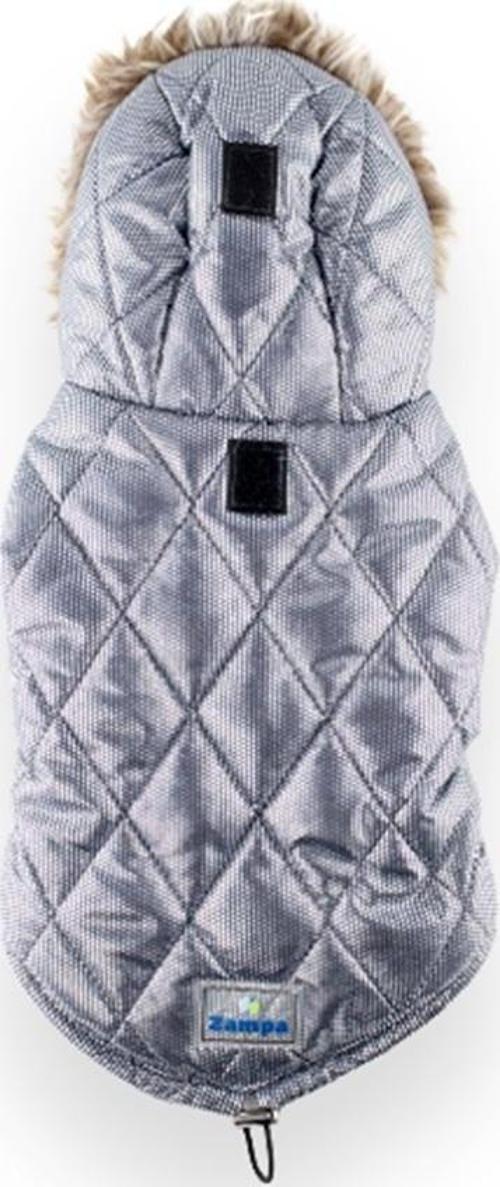 Shiny Kapüşonlu Mont Gri XSmall
