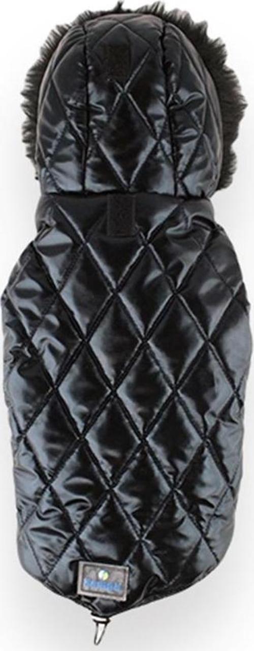 Shiny Kapüşonlu Mont Siyah XSmall