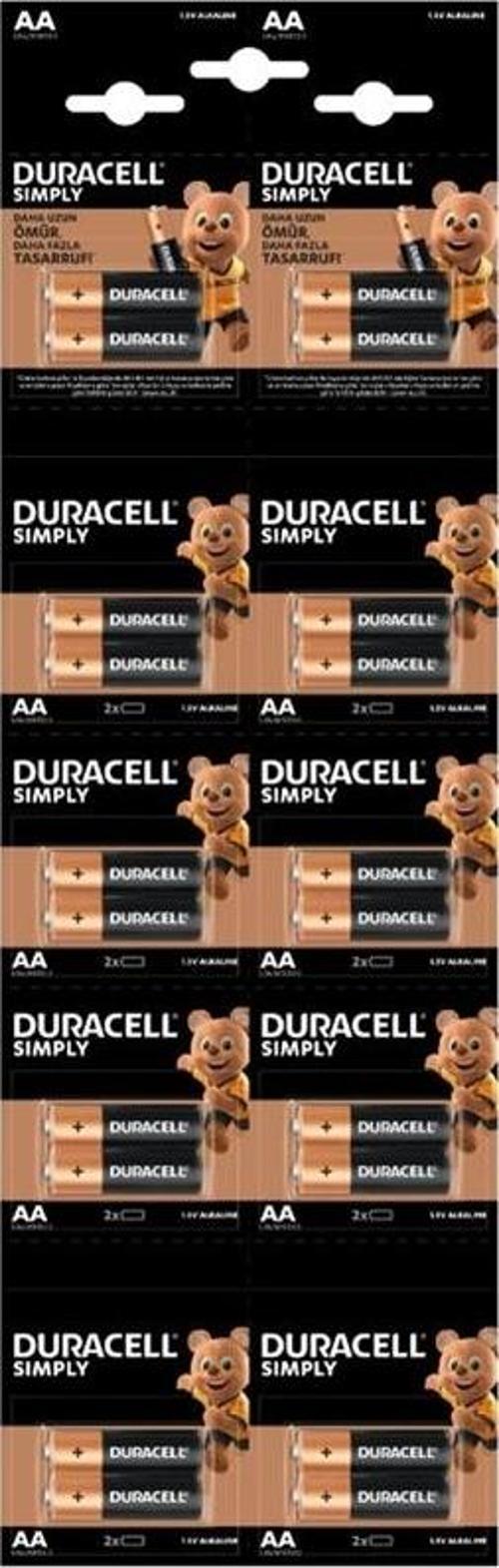 DURACELL LR6/MN1500 1.5 VOLT ALKALİN AA KALEM PİL (20Lİ KARTELA PAKET FİYATI)(2Lİ YIRTMALI)