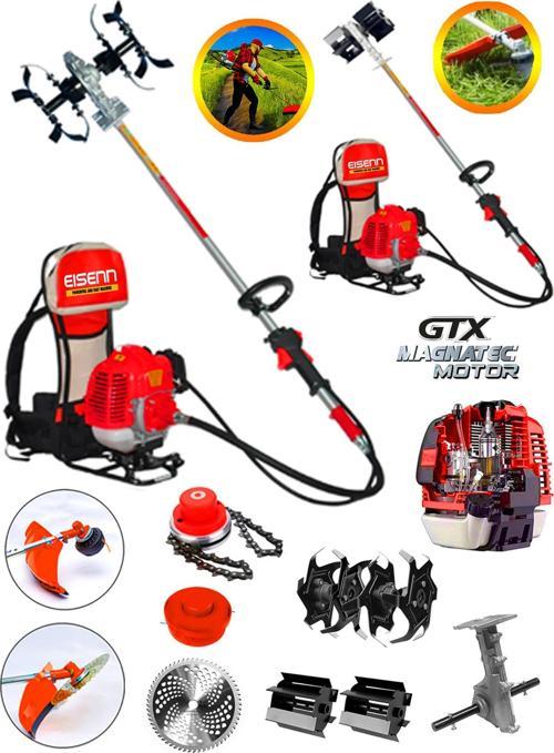 Ep 950 Ultra Sırt Tipi Çim Ot Çalı Tırpanı + Akrobat Çapa Aparatı + Universal Çapa Aparatı
