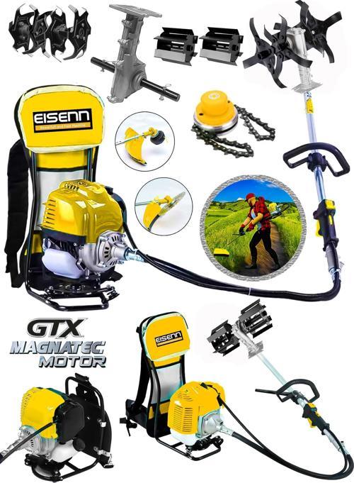 Sırt Tırpan 3 Lü Set X-TORQ Benzinli Ot Çim Biçme Makinesı + Toprak Eşeleme Aparatı + Akrobat Çapa Aparatı