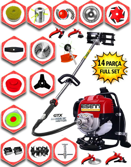 EISENN German 14 In 1 Ep 950 Ultra Sırt Tipi Çim Ot Çalı Tırpanı Akrobat Çapa Aparatı Toprak Eşeleme
