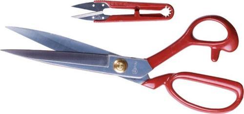 Kırmızı Saplı Paslanmaz Çelik Somunlu Makas 9 İnç (22,5 cm) (Çıt Makas Hediyeli)