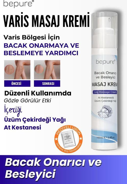 Varis Bölgesi Için Bacak Onarmaya Yardımcı Ve Besleyici Varis Masaj Kremi 100 Ml