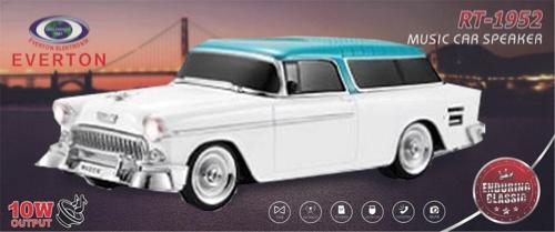 RT-1952 Beyaz Arabalı  Bluetooth Fm-Usb-Tf-Aux Şarjlı Nostaljik Radyo