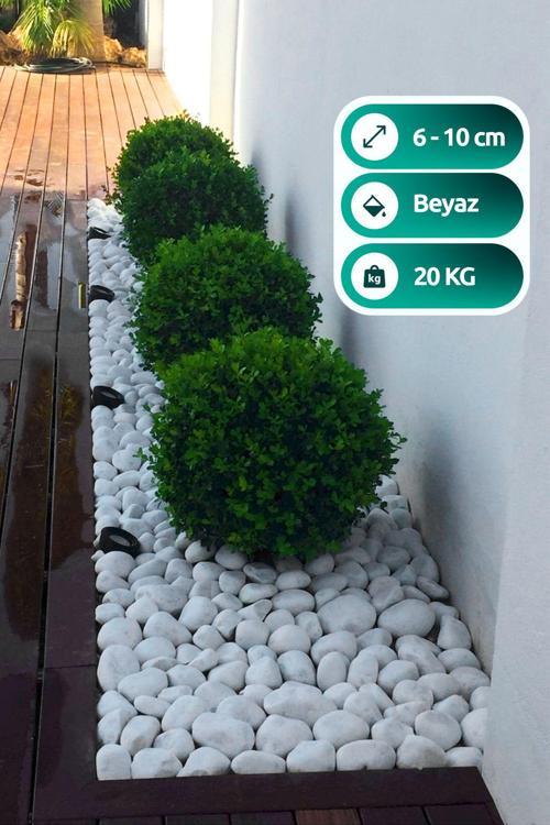 Beyaz Dolomit Taş 20 Kg 6-10Cm Dolomit Taşı Bahçe Süs Akvaryum Taşı Taşı Dere Çakıl Taşı