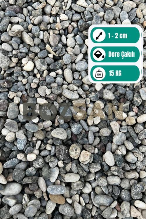 Doğal Dalaman Dere Çakılı Taşı 15 Kg 1-2 Cm Dere Çakıl Bahçe Peyzaj Saksı Teraryum Akvaryum Taş