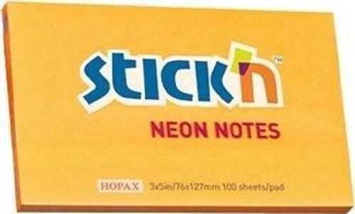 Stickn Yapışkanlı Not Kağıdı Neon Turuncu 76X127Mm 100 Yaprak HE21168 (12 Li Paket)
