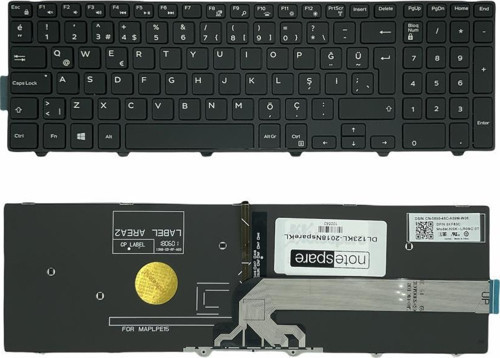 Dell Inspiron 15-5555, 15-5558 Uyumlu Işıklı Klavye Siyah TR