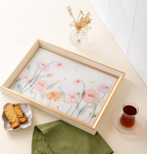 Flora Tepsi 31X46 Cm Gold