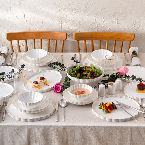 Akça 29 Parça 6 Kişilik Yemek Takımı Gold