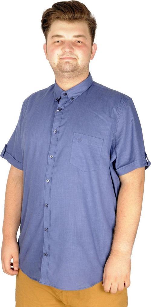 Büyük Beden Keten Likralı Gömlek Cepli 20389